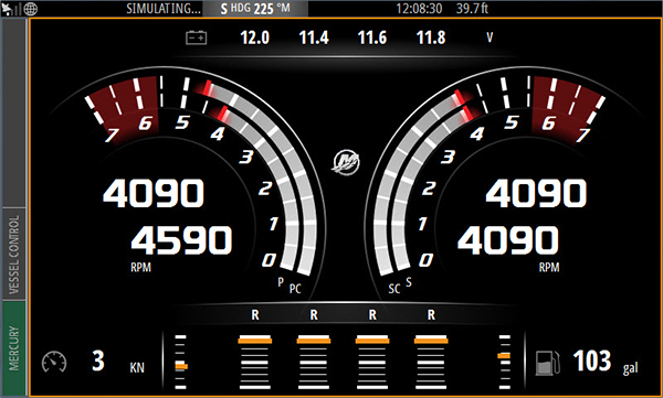 Simrad Mercury VesselView Link in Full Screen Mode
