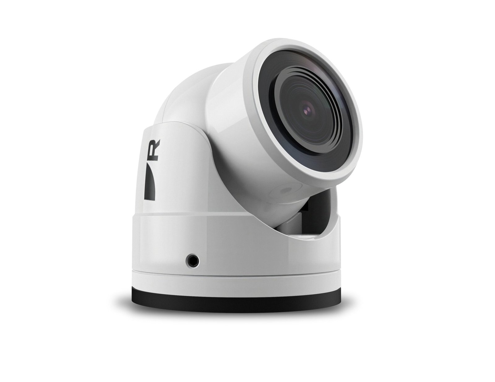 White Raymarine CAM400 marine camera on its mount