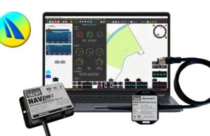 QtVlm now reads raw NMEA 2000 via Digital Yacht NavLink and iKonvert QtVlm on a laptop showing NMEA 2000 engine and battery data, with Digital Yacht NavLink 2 and iKonvert gateways